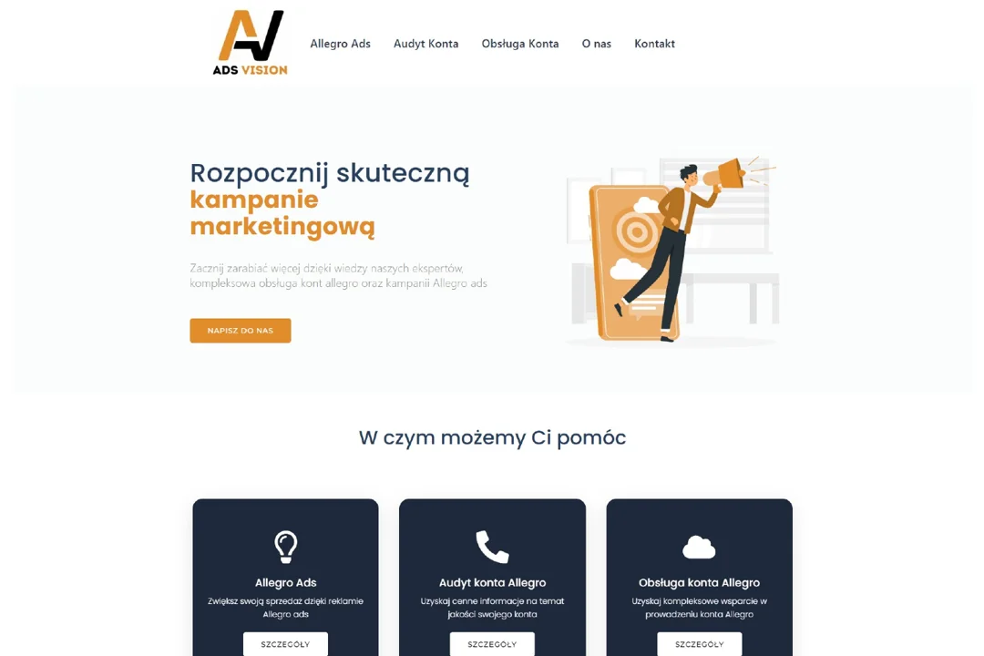 Ads Vision: strona główna — fragment