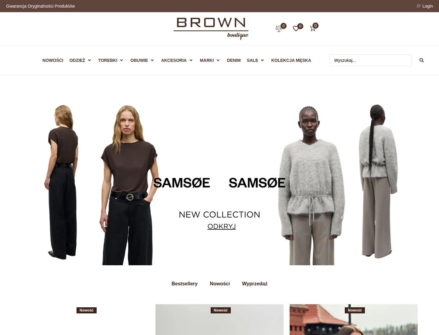 Strona główna Brown Boutique z kolekcją Samsøe Samsøe