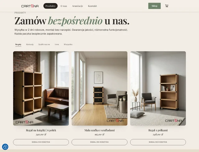 Cartona — kolekcja produktów