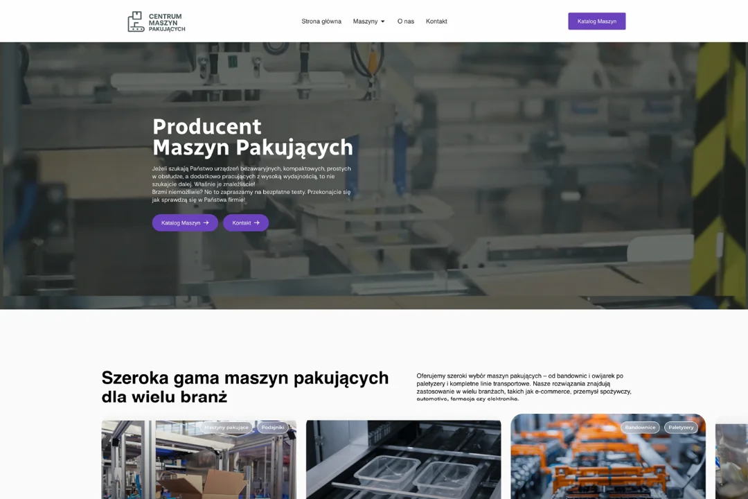 Centrum Maszyn Pakujących: strona główna — fragment