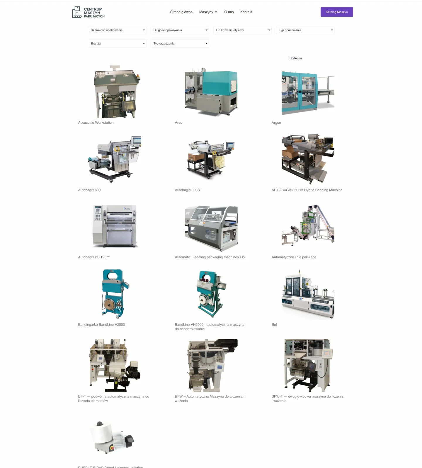 Centrum Maszyn Pakujących: katalog maszyn — fragment