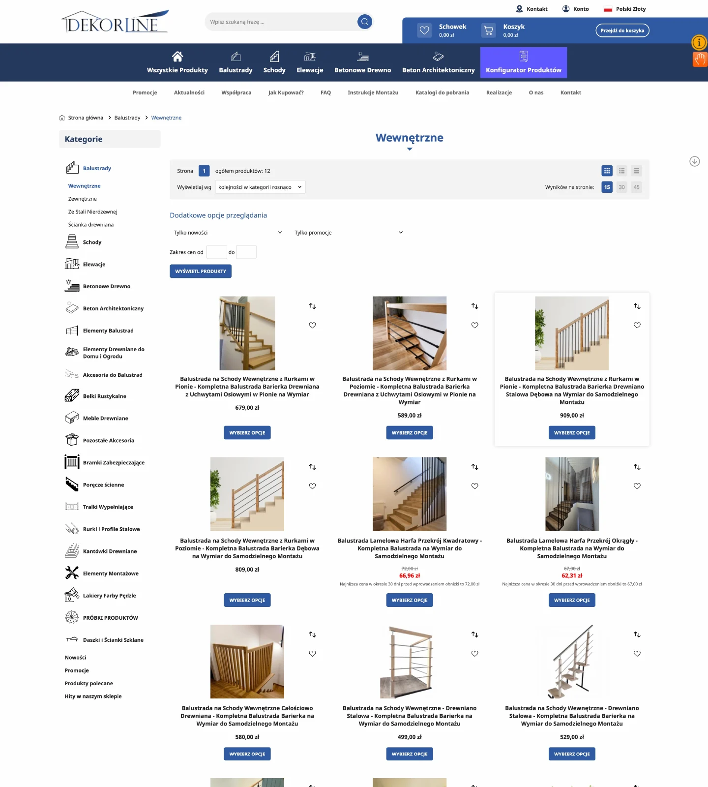 Dekorline: katalog balustrad — fragment