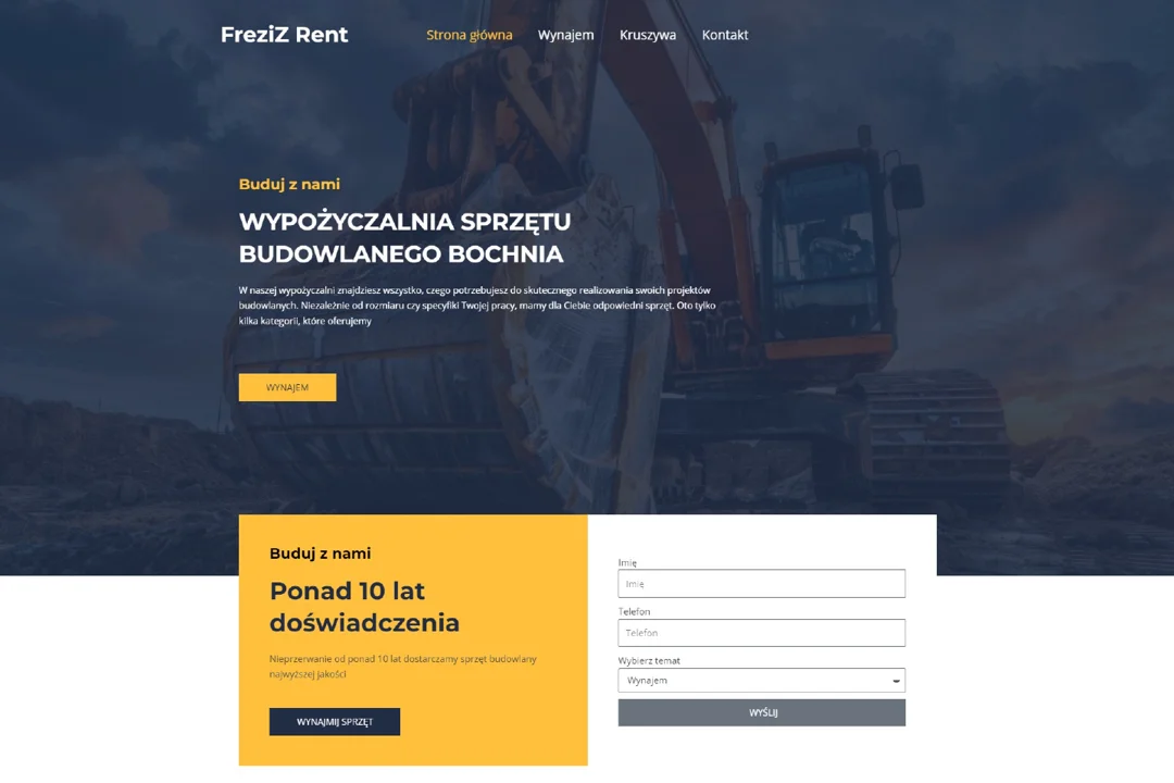 FreziZ Rent: strona główna — fragment