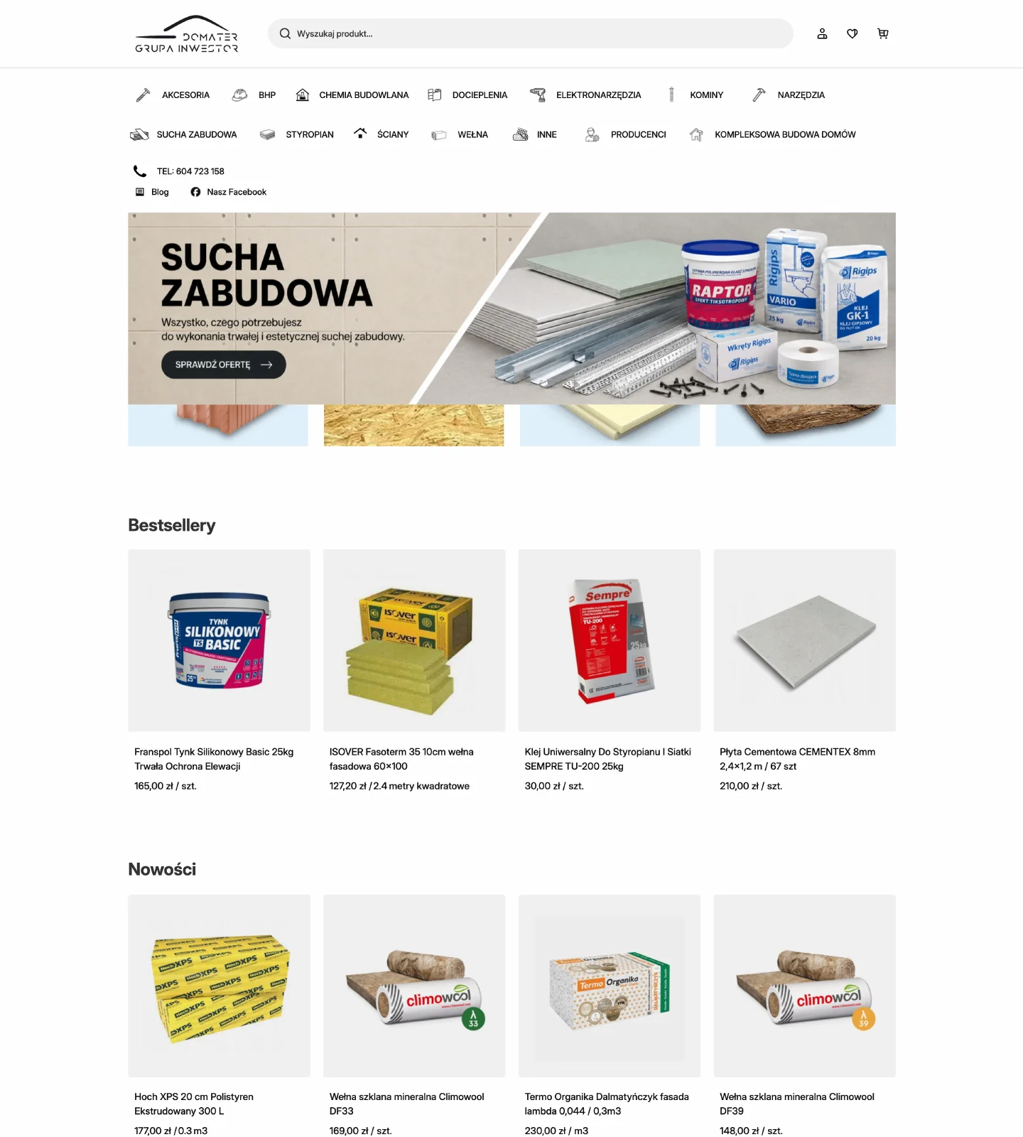 Grupa Inwestor: strona główna — fragment