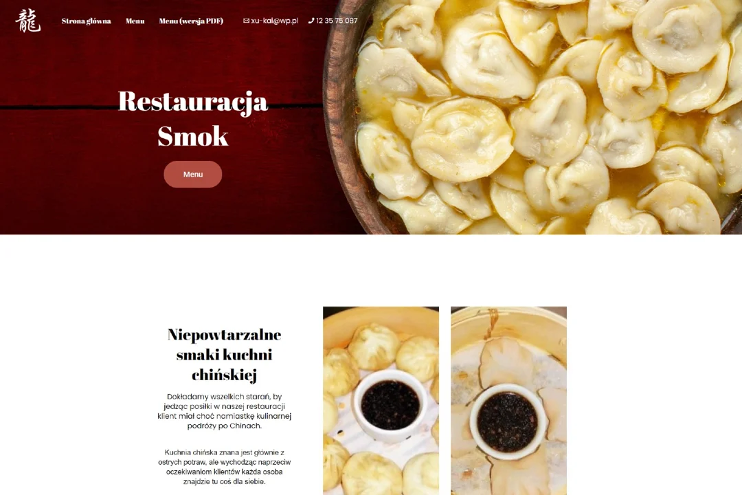 Restauracja Smok: strona główna — fragment
