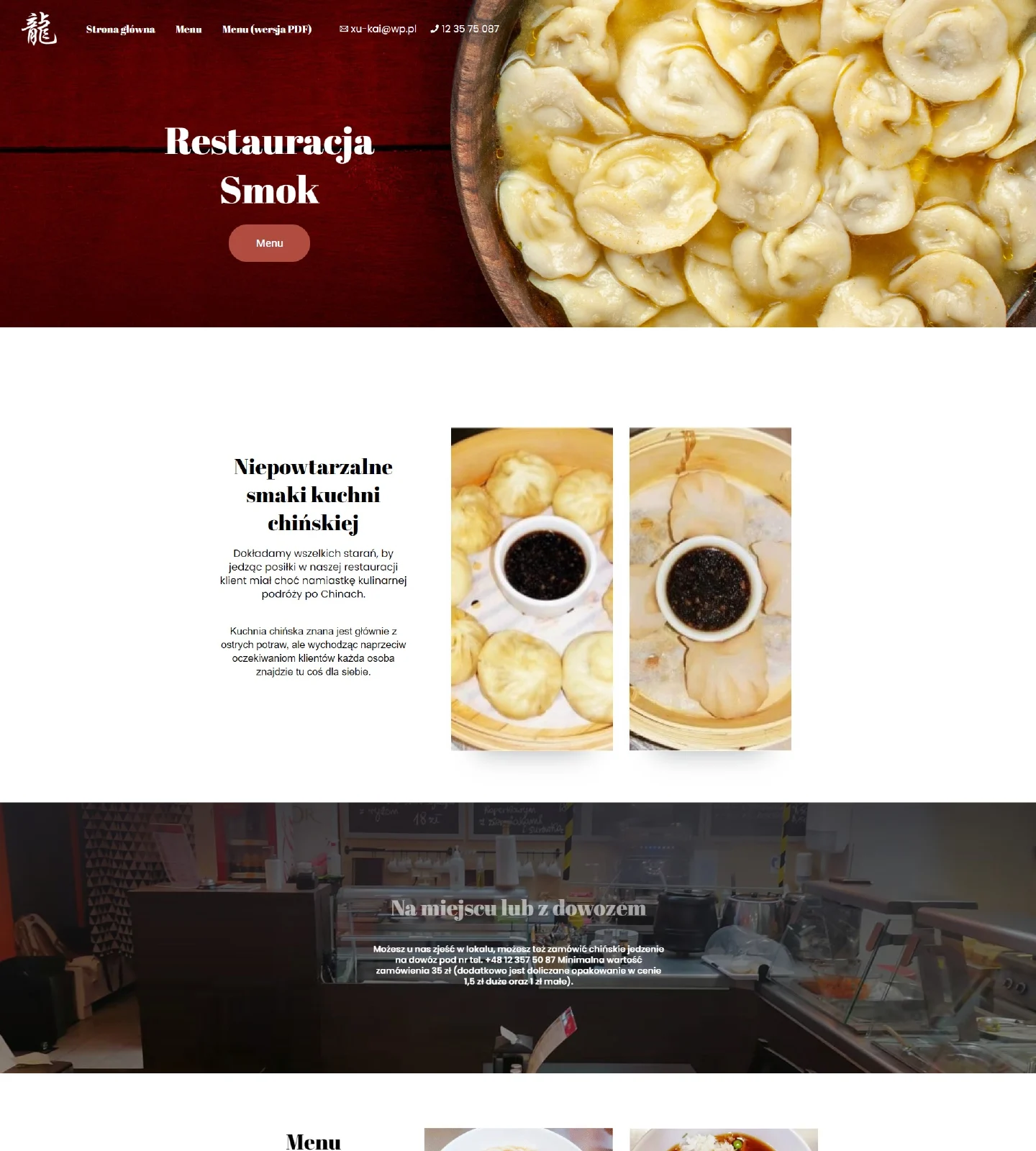 Restauracja Smok: strona główna — fragment