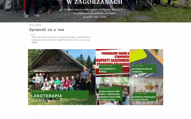 ŚDS Zagórzany — zbliżenie strony