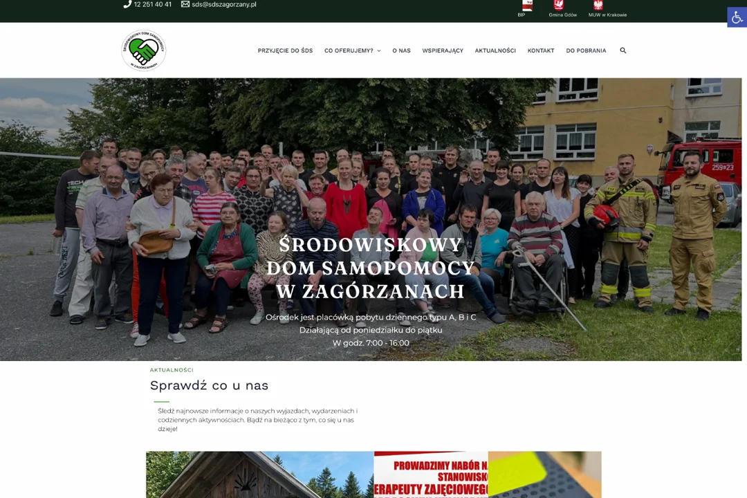 ŚDS Zagórzany: strona główna — fragment