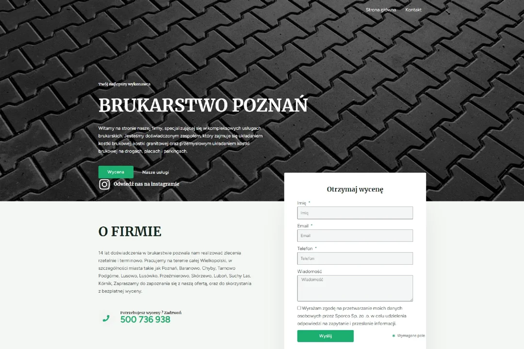 Sporco: strona główna — fragment