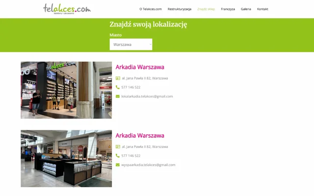 Telakces.com — lista sklepów