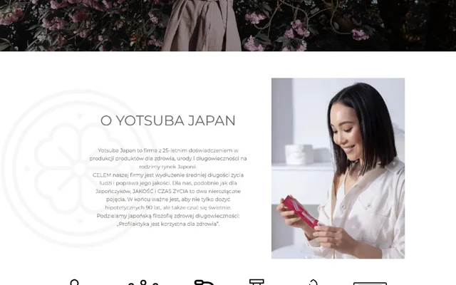 Yotsuba Japan — zbliżenie strony