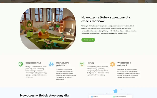 Gminny Żłobek w Lipnicy Murowanej — zbliżenie strony